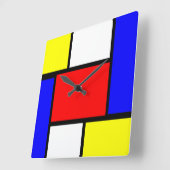 Horloge Carrée Mondrian (Angle)