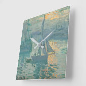 Horloge Carrée Monet Sunrise Sailing Clock (Angle)