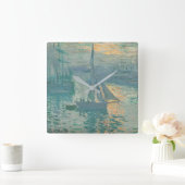 Horloge Carrée Monet Sunrise Sailing Clock (Maison)