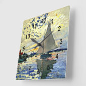 Horloge Carrée Monet - Voilier au Petit GENNEVILLIERS (Angle)