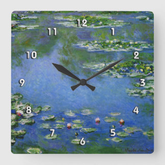 Horloge Carrée Monet Water Lilies Fine Art (1906)