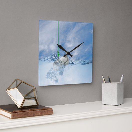 Horloge Carrée Money on fish (Bureau)