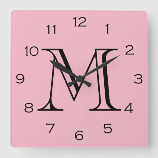 Horloge Carrée Mongram Black Numbers (Recto)