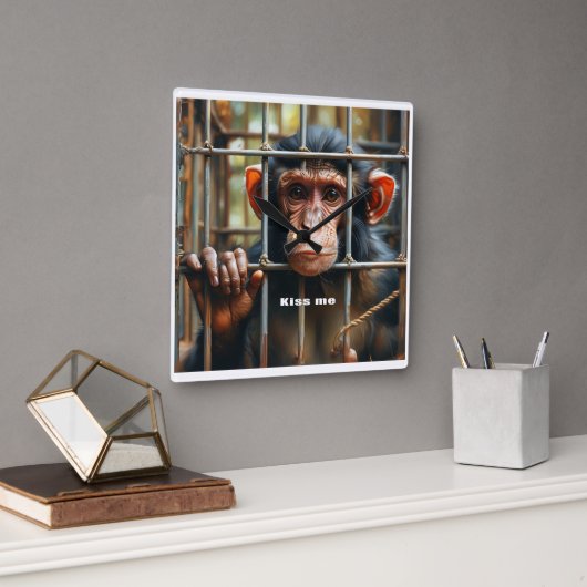 Horloge Carrée Monkey (Bureau)