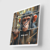 Horloge Carrée Monkey (Angle)