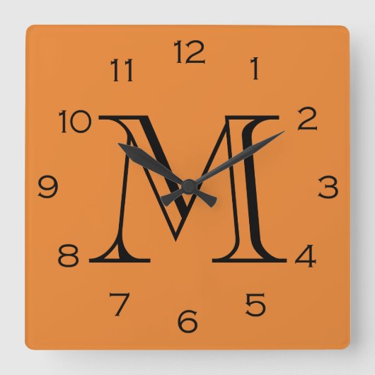 Horloge Carrée Monogram Black Numbers (Recto)