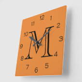 Horloge Carrée Monogram Black Numbers (Angle)