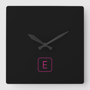 Horloge Carrée Monogram de Styled   Pink & Black
