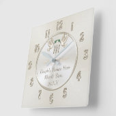 Horloge Carrée Monogram Wedding (Angle)