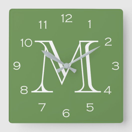 Horloge Carrée Monogram White Numbers (Recto)