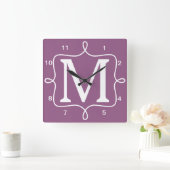 Horloge Carrée Monograme de Chic Purple (Maison)
