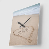 Horloge Carrée Monogramme | Beach Love I (Angle)