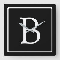 Monogramme classique simple | Texte noir et blanc