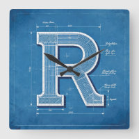 Monogramme de lettre R sur plan