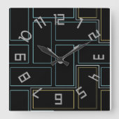 Horloge Carrée Monogramme Numéros rustiques (Recto)