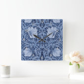 Horloge Carrée Monotone bleu Pimpernel, William Morris (Maison)
