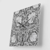 Horloge Carrée Monotone gris Pimpernel, William Morris (Angle)