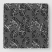 Horloge Carrée Monstera Leo Impression Animale Glam 2 (Recto)