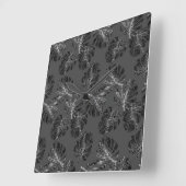 Horloge Carrée Monstera Leo Impression Animale Glam 2 (Angle)