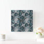 Horloge Carrée Monstera Palm Leo Impression Animale Glam 2 (Maison)