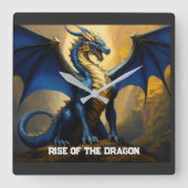 Horloge Carrée Montée de l'horloge murale du dragon (Recto)