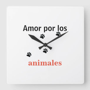 Horloge Carrée Montre amour pour les animaux