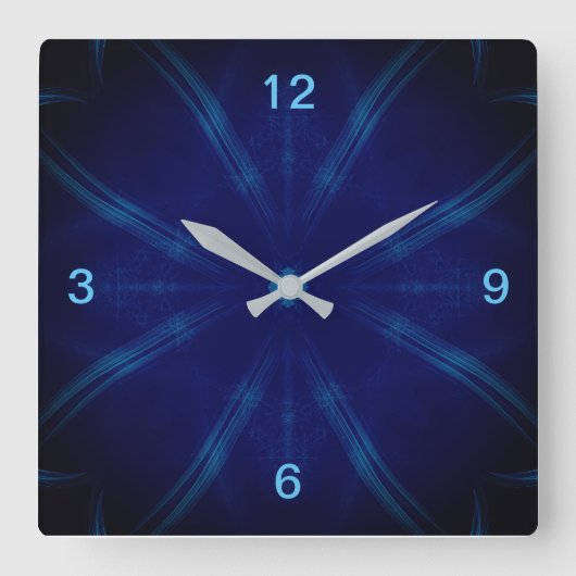 Horloge Carrée Montre carrée en bleu (Recto)