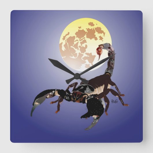 Horloge Carrée Montre scorpion (Recto)