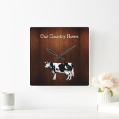 Horloge Carrée Montres à vaches country (Maison)