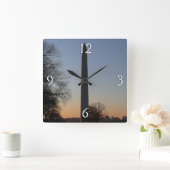 Horloge Carrée Monument de Washington au coucher du soleil (Maison)