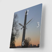 Horloge Carrée Monument de Washington au coucher du soleil (Angle)