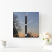 Horloge Carrée Monument de Washington au coucher du soleil (Maison)