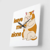 Horloge Carrée Moody fat cat leave me alone (Angle)