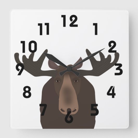 Horloge Carrée Moose clock (Recto)