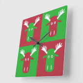 Horloge Carrée Moose Head Pop Art wall clock (Angle)