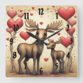 Horloge Carrée Moose Love 2 (Recto)