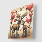 Horloge Carrée Moose Love 2 (Angle)