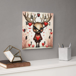 Horloge Carrée Moose Love 3