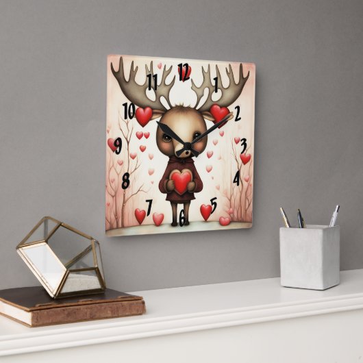 Horloge Carrée Moose Love 3 (Bureau)