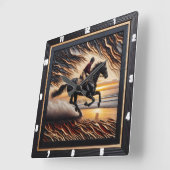 Horloge Carrée Morgan Water Gallop : Charred Grain Arwork (Angle)