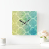 Horloge Carrée Moroccan Inspired Colorful Pattern Wall Clock (Maison)