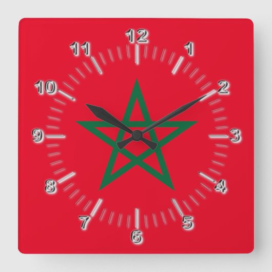 Horloge Carrée Morocco flag (Recto)