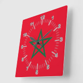 Horloge Carrée Morocco flag (Angle)