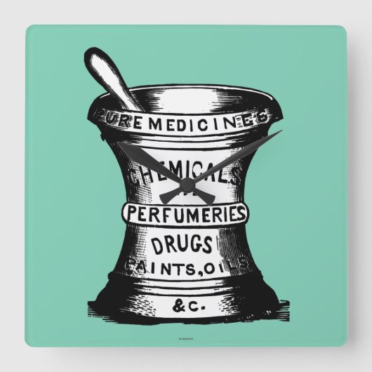 Horloge Carrée Mortier Et Château (Recto)