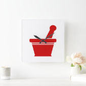 Horloge Carrée Mortier et pilon (Maison)