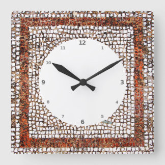 Horloge Carrée Mosaïque de Kos Bird