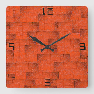 Horloge Carrée Mosaïque de texture qui ressemble à un mur de briq