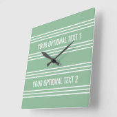 Horloge Carrée Moss Green Stripes custom wall clock (Angle)