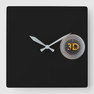 Horloge Carrée Moteur 3D