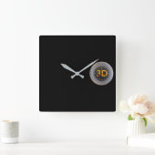 Horloge Carrée Moteur 3D (Maison)